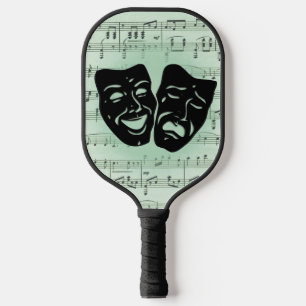 Green Music and Theatre Greek Masks Pickleball Paddle