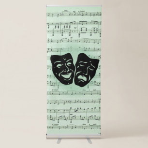 Green Music and Theatre Greek Masks Retractable Banner