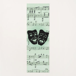 Green Music and Theatre Greek Masks Yoga Mat