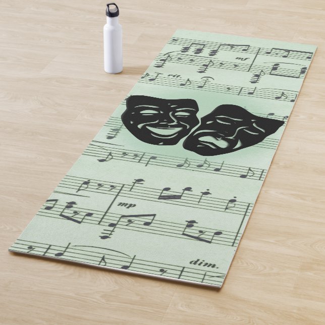 Green Music and Theatre Greek Masks Yoga Mat (In Situ)