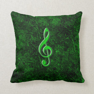 Green Music Note Symbol Dorsal Pillow