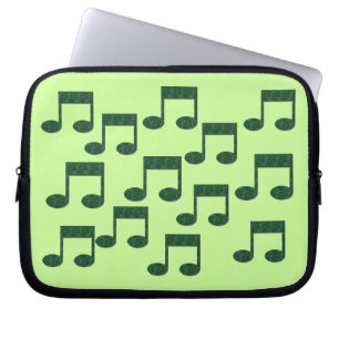 Green Music Notes Laptop Sleeve