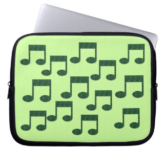 Green Music Notes Laptop Sleeve
