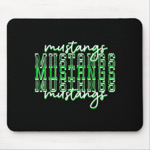 Green Mustang Pride School Srit Game Day Mustangs  Mouse Mat