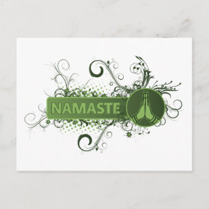 Green Namaste English Postcard