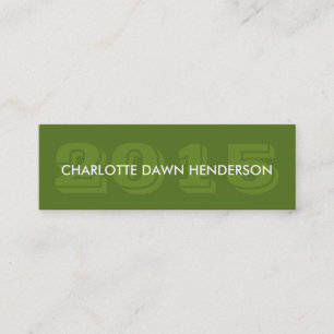 Green name card graduation announcement class year