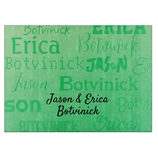 Green Name Challah Board (Front)