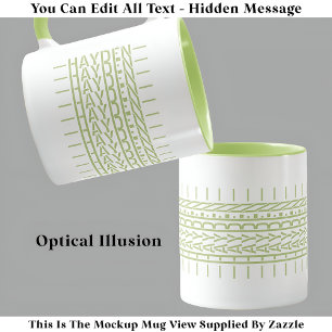 Green Name Hidden Message Trendy Mug 121G Modern