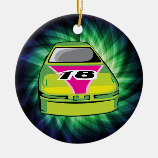 Green Nascar Ceramic Tree Decoration (Front)