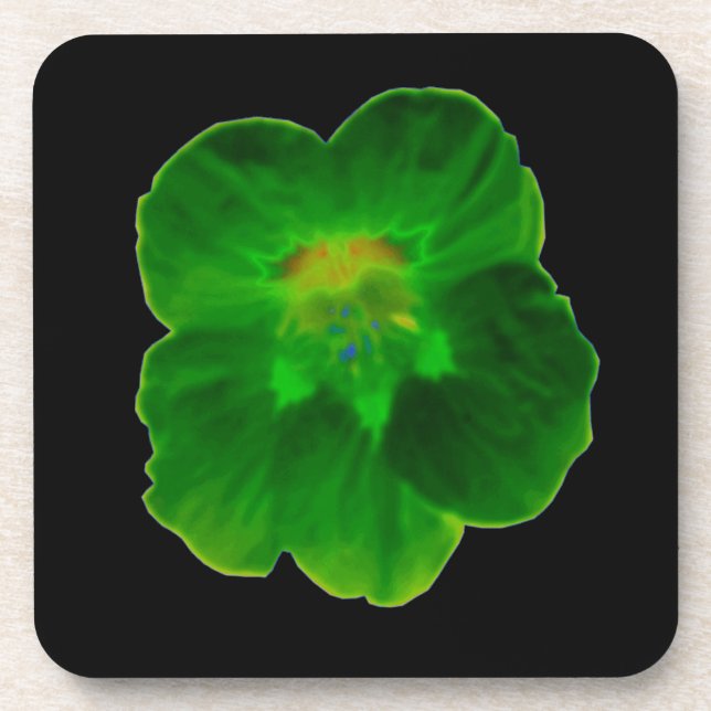 Green Nasturtium Cork Coaster (Front)