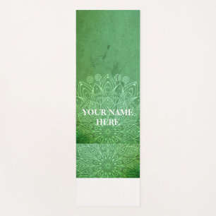Green Natural Mandala Floral Yoga Mat