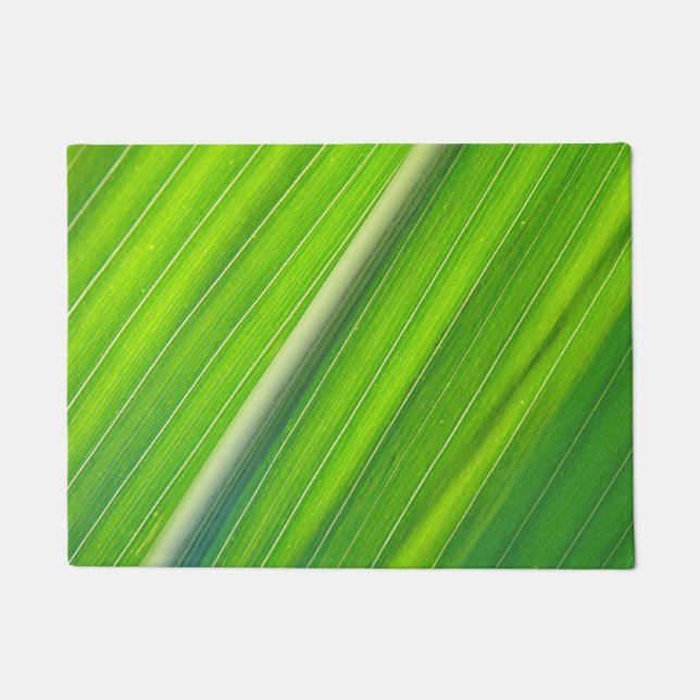 Green natural striped pattern Door Mat (Front)
