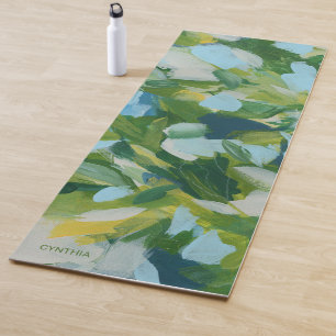 Green Nature Abstract Expressionism Yoga Mat