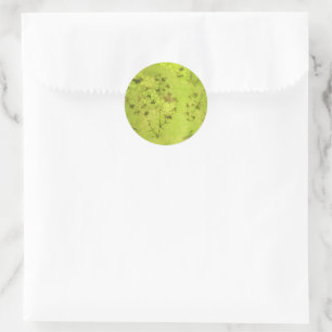 Green Nature Forest Wildflowers Butterfly Classic Round Sticker