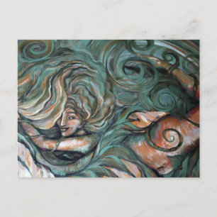 Green Nature Goddess Floral Green Garden Witch     Postcard