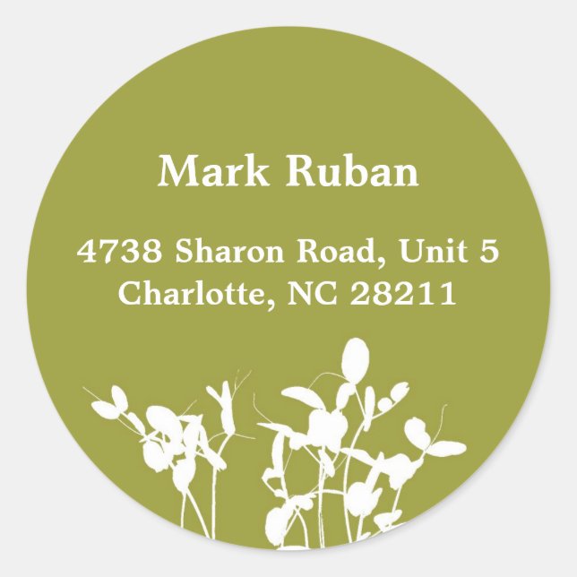Green nature leaf plant custom name address label (Front)