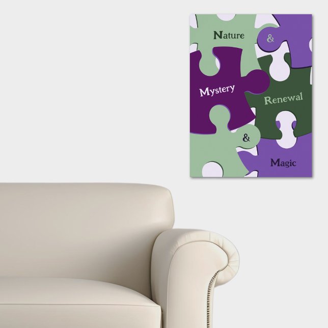 Green Nature Renewal Purple Mystery Magic Jig Saw Poster (Green Nature Renewal Purple Mystery Magic Jig Saw Poster)