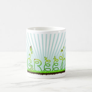 Green Nature Typography Eco-Friendly Coffee Mug