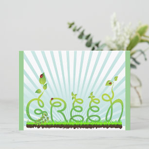 Green Nature Typography Eco-Friendly Invitation