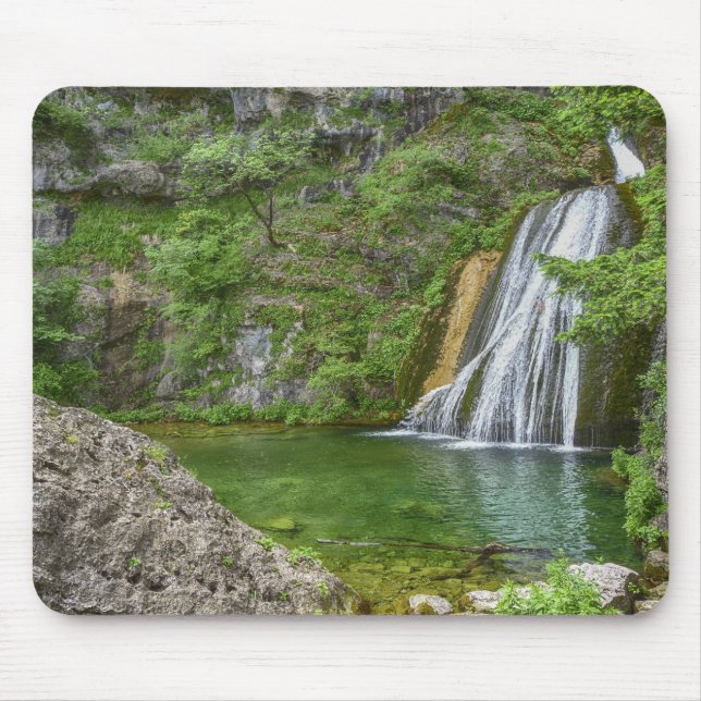 Green Nature Waterfall Mouse Mat (Front)