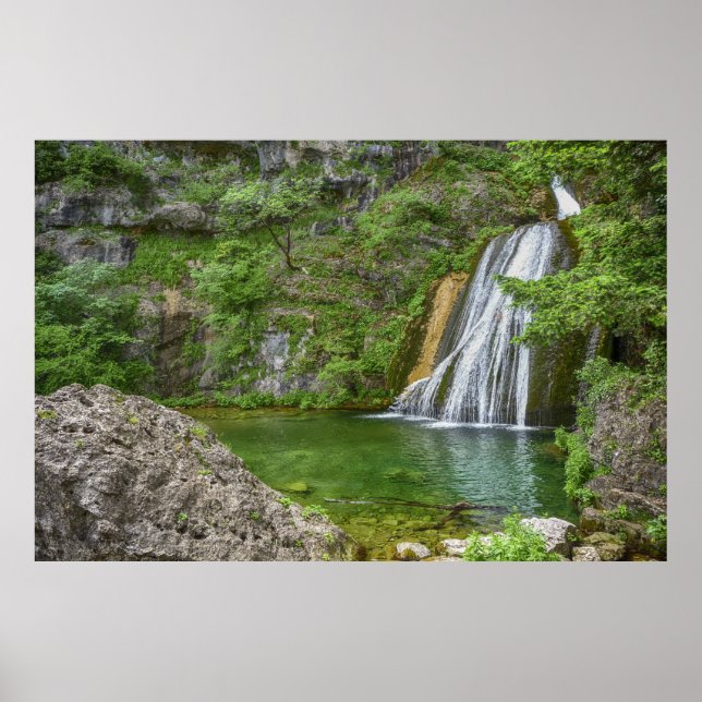 Green Nature Waterfall Poster (Front)