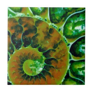 Green Nautilus Tile