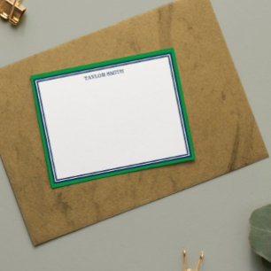 Green & Navy Blue Borders Add Your Name Card