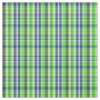 Green Navy White Preppy Madras Style Plaid Sz2#1 Fabric