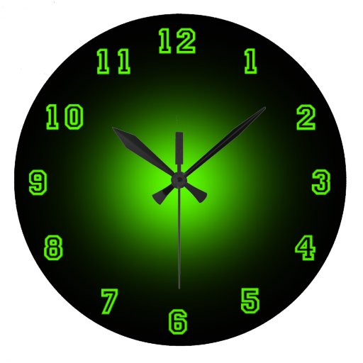 Image of Green Neon 10.75" Large Clock