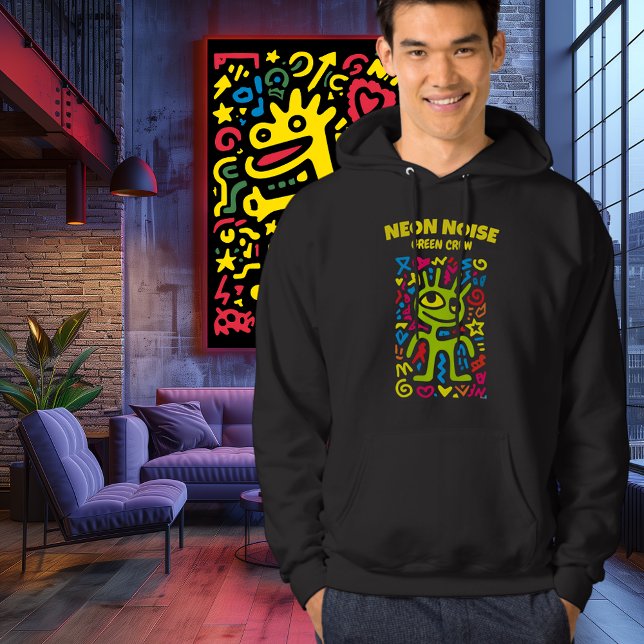 Green Neon Alien – Funky Smiling Pop Art Character T-Shirt (Creator Uploaded)