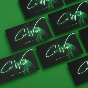 Green Neon Auto Detailing & Car Wash  Business Card