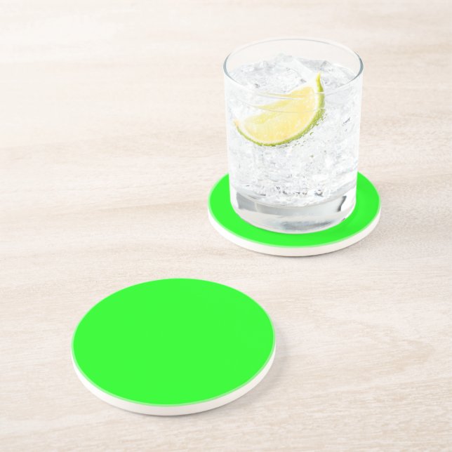 Green Neon Colour Decor You Can Customise Coaster (Side)