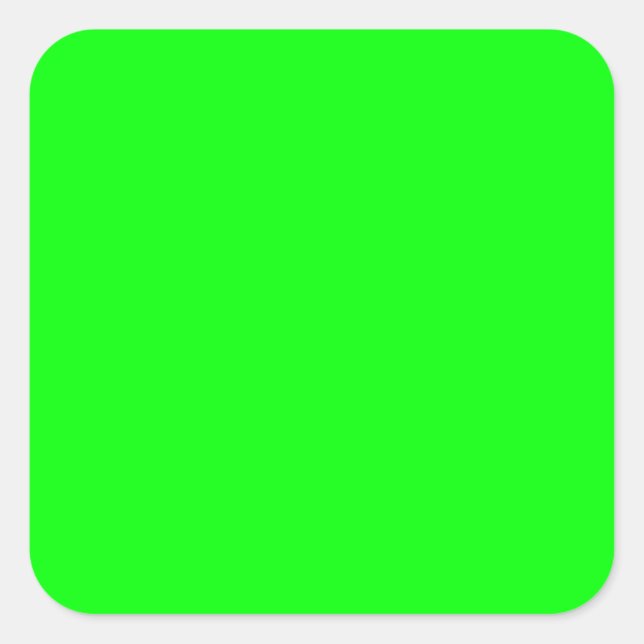Green Neon Colour Decor You Can Customise Square Sticker (Front)