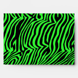 Green neon colour zebra pattern envelope