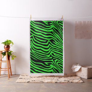 Green neon colour zebra pattern fabric