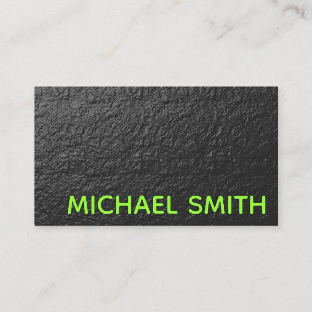 Green Neon Grey Chalk Wall Texture Business Card (Front)
