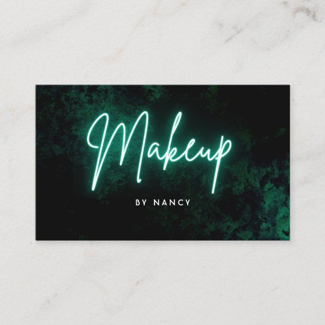 Green Neon Makeup  Business Card (Front)