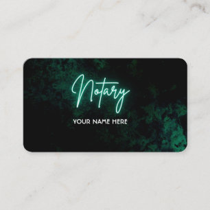 Green Neon Notary Business Card