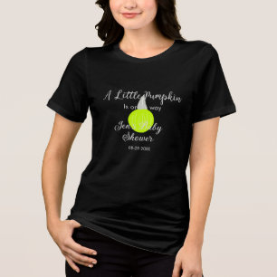 Green neon pumpkin little pumpkin is on it's way Tri-Blend shirt