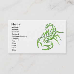 Green Neon Scorpion Business Card