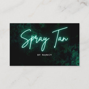 Green Neon Spray Tan Business Card