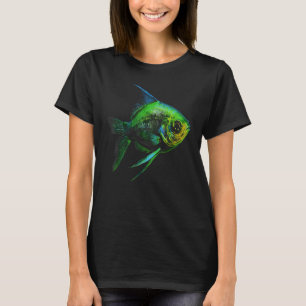 Green Neon Tetra fish Graphic Tees for Men Women B