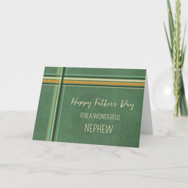 Green Nephew Happy Father's Day Card (Front)