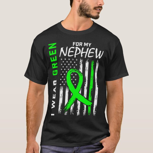 Green Nephew Kidney Disease Cerebral Palsy Awarene T-Shirt (Front)