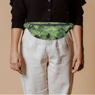 Green Nerve Plant Leaves Floral Bum Bags