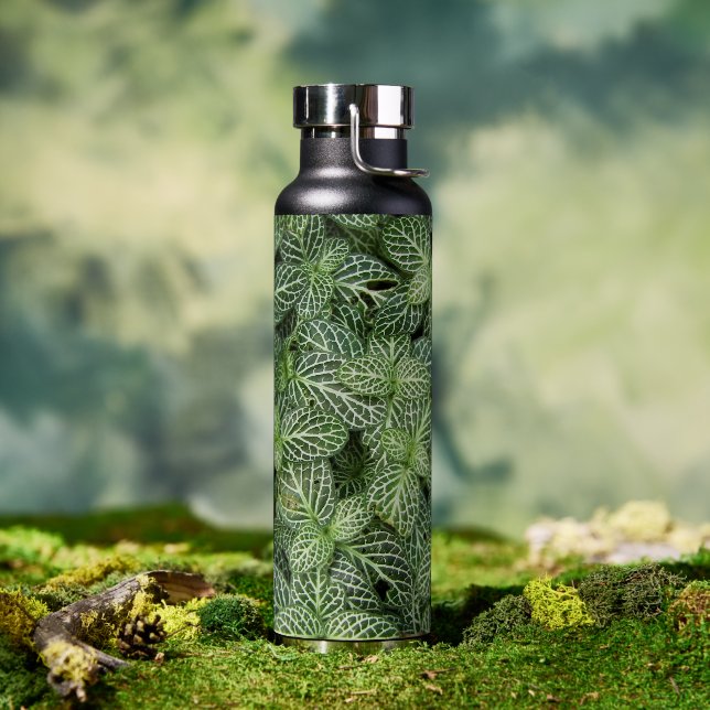 Green Nerve Plant Leaves Floral Water Bottle (Outdoor)