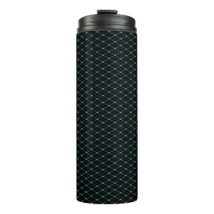 Green net mesh on black thermal tumbler