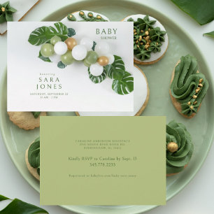 Green Neutral Balloon Arch Baby Shower Invitation