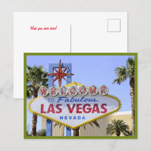 Green Nevada Welcome Sign Las Vegas postcard