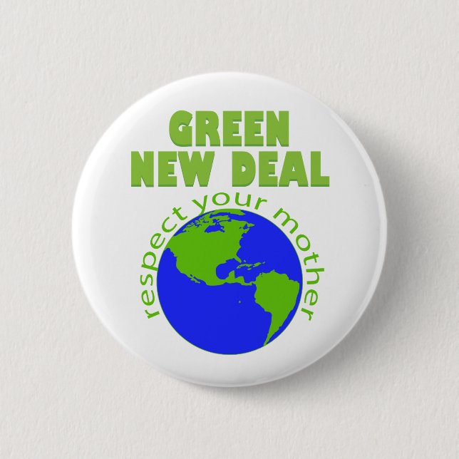 Green New Deal 6 Cm Round Badge (Front)